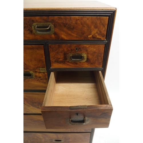 854 - A Victorian camphorwood military campaign chest