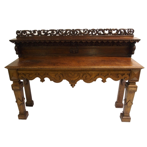 855 - A Victorian oak hall table