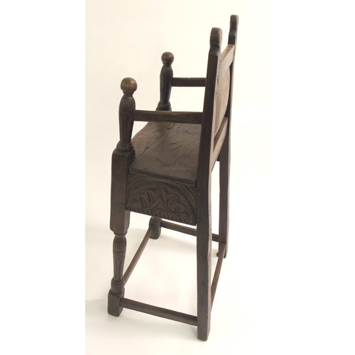 857 - An 18th Century style oak high chair