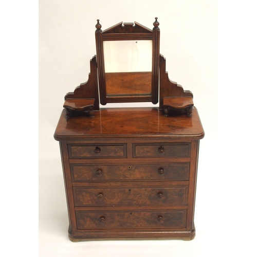 860 - A Victorian walnut apprentice dressing chest