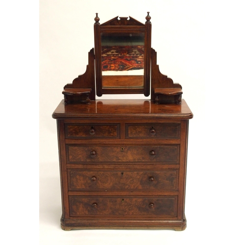 860 - A Victorian walnut apprentice dressing chest