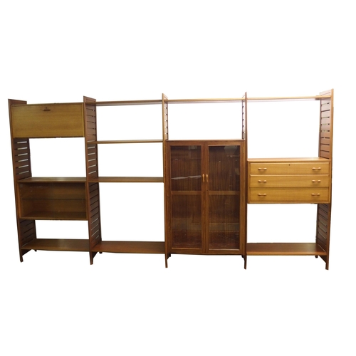 900 - A Ladderax teak display shelving system by Staples