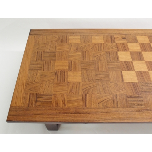 901 - A 20th Century rosewood checkerboard coffee table in the style of France & Co