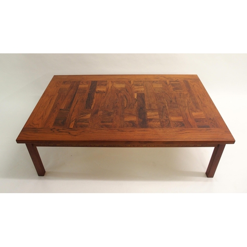 901 - A 20th Century rosewood checkerboard coffee table in the style of France & Co