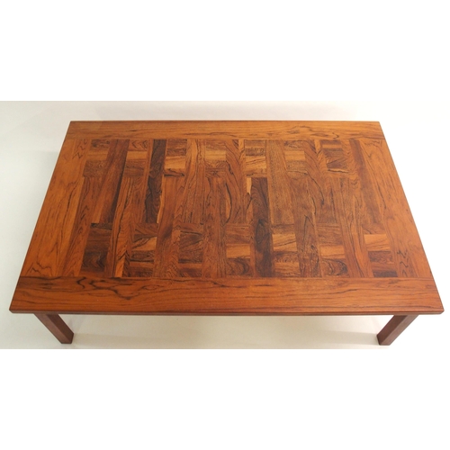 901 - A 20th Century rosewood checkerboard coffee table in the style of France & Co