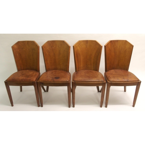 907 - An Art Deco walnut dining suite