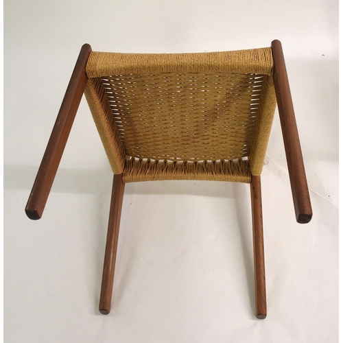 910 - Four Danish style teak spindleback dining chairs