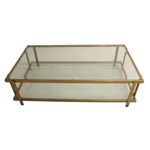 916 - A 1970's 23ct gold plated coffee table