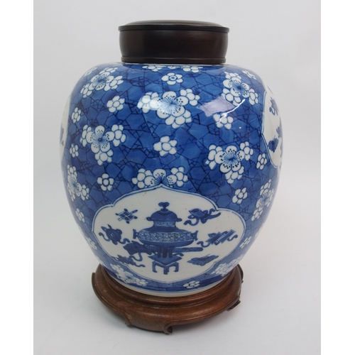 104 - A Chinese blue and white ginger jar