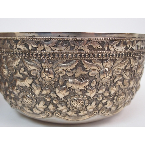 110 - Four Burmese white metal bowls