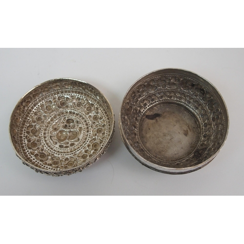 110 - Four Burmese white metal bowls