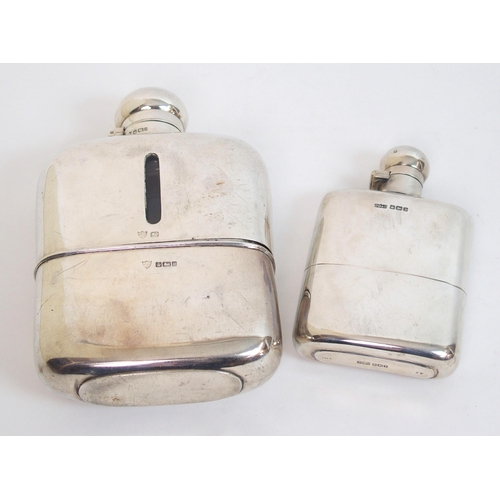 138 - A large silver spirit flask