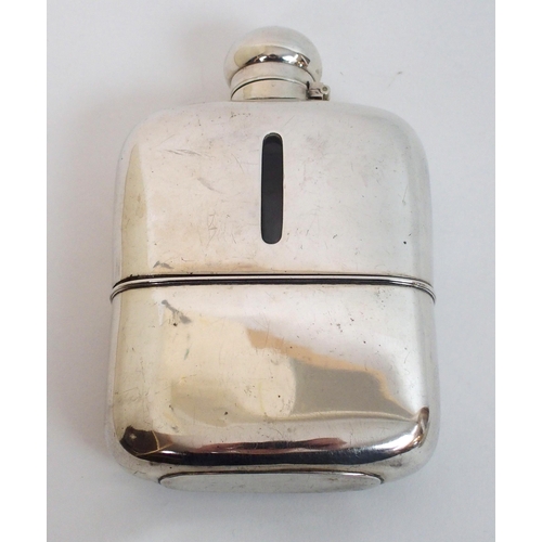 138 - A large silver spirit flask