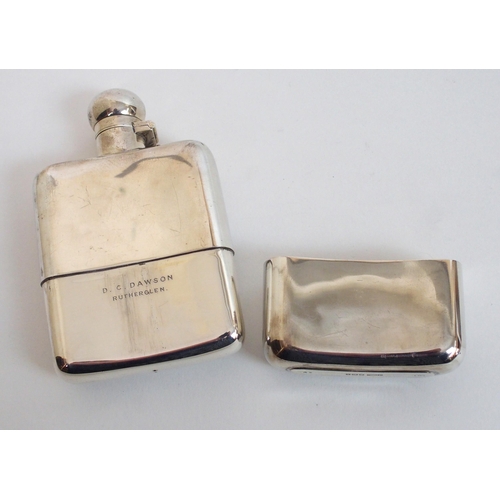 138 - A large silver spirit flask