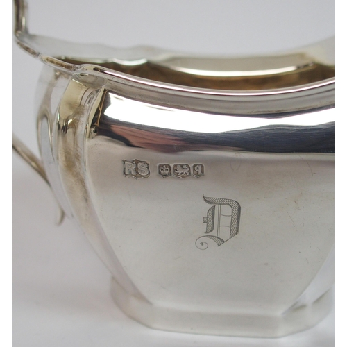 144 - A three piece silver tea service