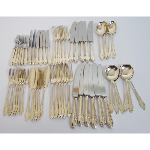 146 - A silver part cutlery set