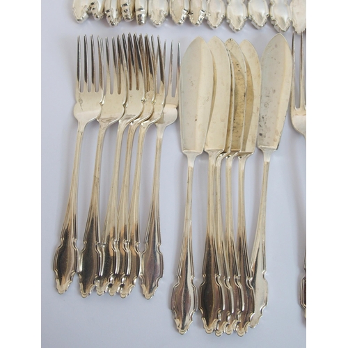 146 - A silver part cutlery set