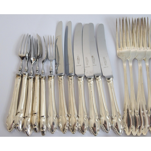 146 - A silver part cutlery set