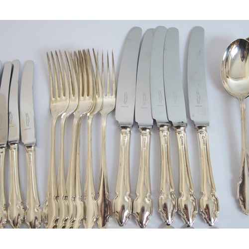 146 - A silver part cutlery set