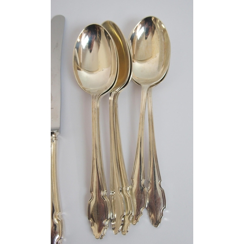 146 - A silver part cutlery set