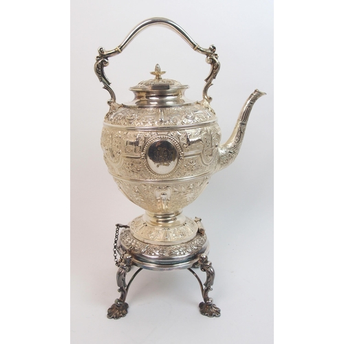 161 - An impressive Victorian three piece silver tea service