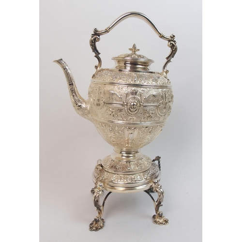 161 - An impressive Victorian three piece silver tea service