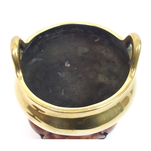 2 - A Chinese brass incense burner