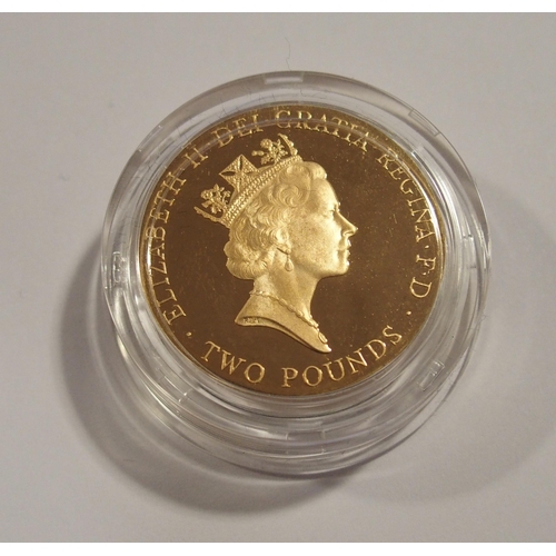 210 - 1996 United Kingdom Gold Proof Two Pound Coin 'A Celebration of Football'