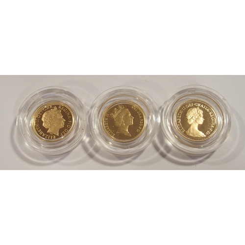 217 - United Kingdom 3-Coin Half Sovereigns Portraits Proof Set