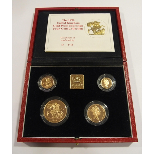 218 - 1992 United Kingdom 4-coin Gold Proof Set