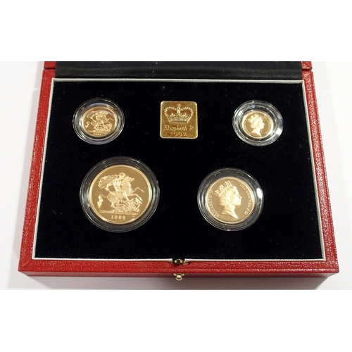 218 - 1992 United Kingdom 4-coin Gold Proof Set