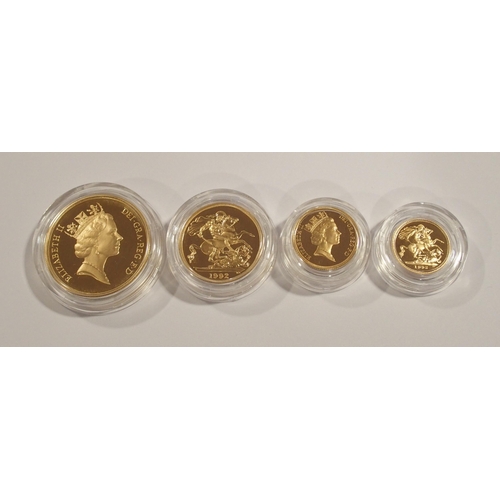 218 - 1992 United Kingdom 4-coin Gold Proof Set