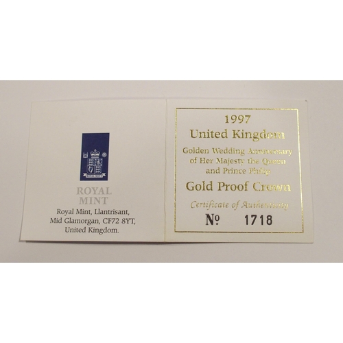 221 - 1947-1997 United Kingdom Gold Proof Crown