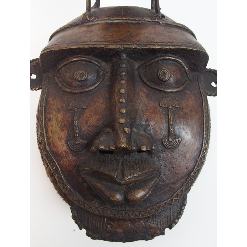 31 - A Tikar  Cameroon bronze face mask