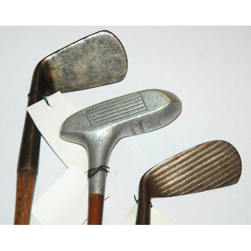 376 - A danga wood aluminium-headed putter by Gibson of Kinghorn