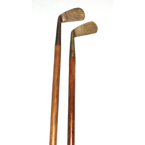 377 - An early brass-headed Sunday club/walking stick