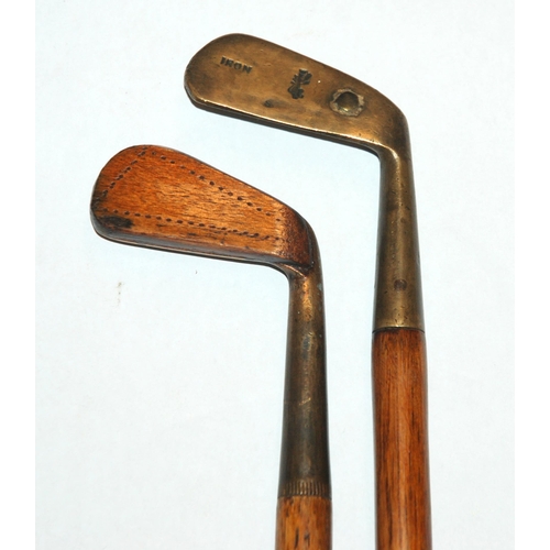 377 - An early brass-headed Sunday club/walking stick