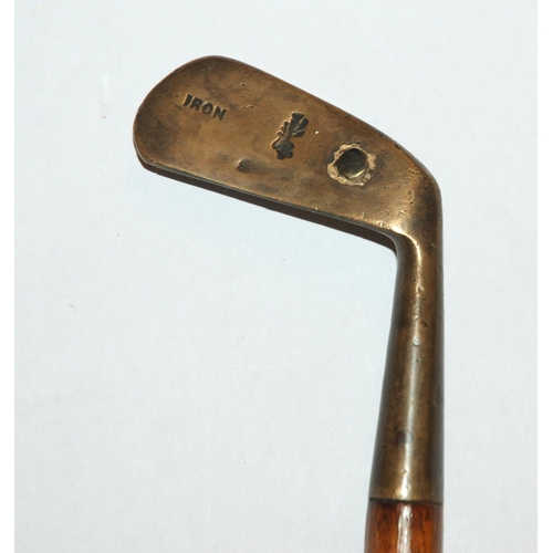 377 - An early brass-headed Sunday club/walking stick