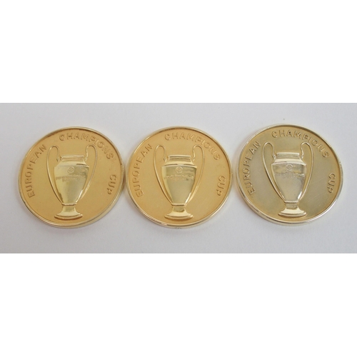 382 - Three silver-gilt Celtic Football Club European Cup Medallions