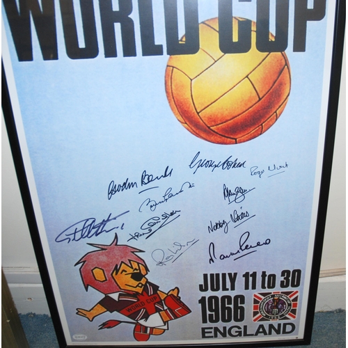 385 - England 1966 World Cup: A framed display comprising nine player autographs