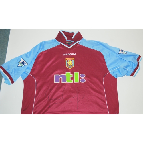 387 - A claret and blue Aston Villa short-sleeved shirt