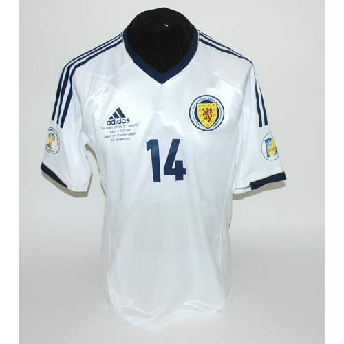 391 - A white Scotland v. Wales International short-sleeved shirt