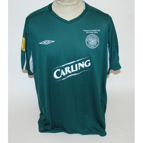 403 - A green Celtic 2004 Scottish Cup Final short-sleeved shirt