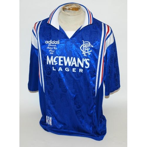 408 - A blue Rangers v. Hearts 1996 Scottish Cup Final short-sleeved shirt