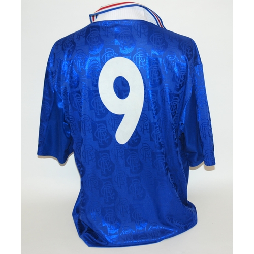 408 - A blue Rangers v. Hearts 1996 Scottish Cup Final short-sleeved shirt