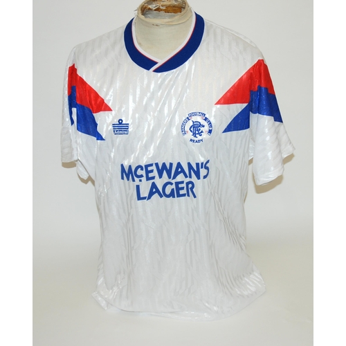 413 - A white Rangers short-sleeved shirt