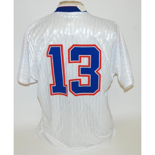 413 - A white Rangers short-sleeved shirt