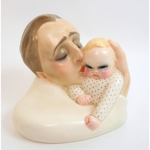 473 - A Lenci 'Amore Paterno' model of a father and child by Sandro Vacchetti (1889 - 1974) inscribed Esse... 