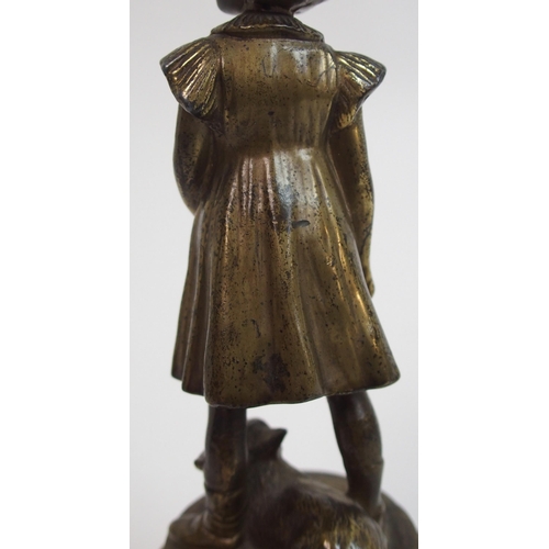 477 - George Henry Paulin (1888 - 1962) A bronzed metal figure of Princess Elizabeth and a Corgi