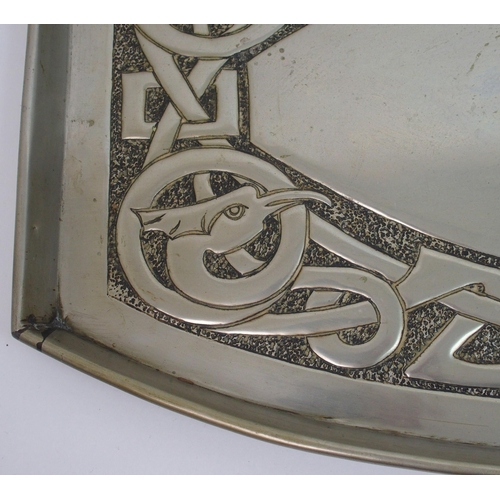 486 - An Arts and Crafts Glasgow School silvered white metal tray by Margaret Gilmour (1860 - 1942)